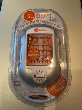 Sudoku Handheld Electronic Game - Silver/Orange logic puzzle ages 8+